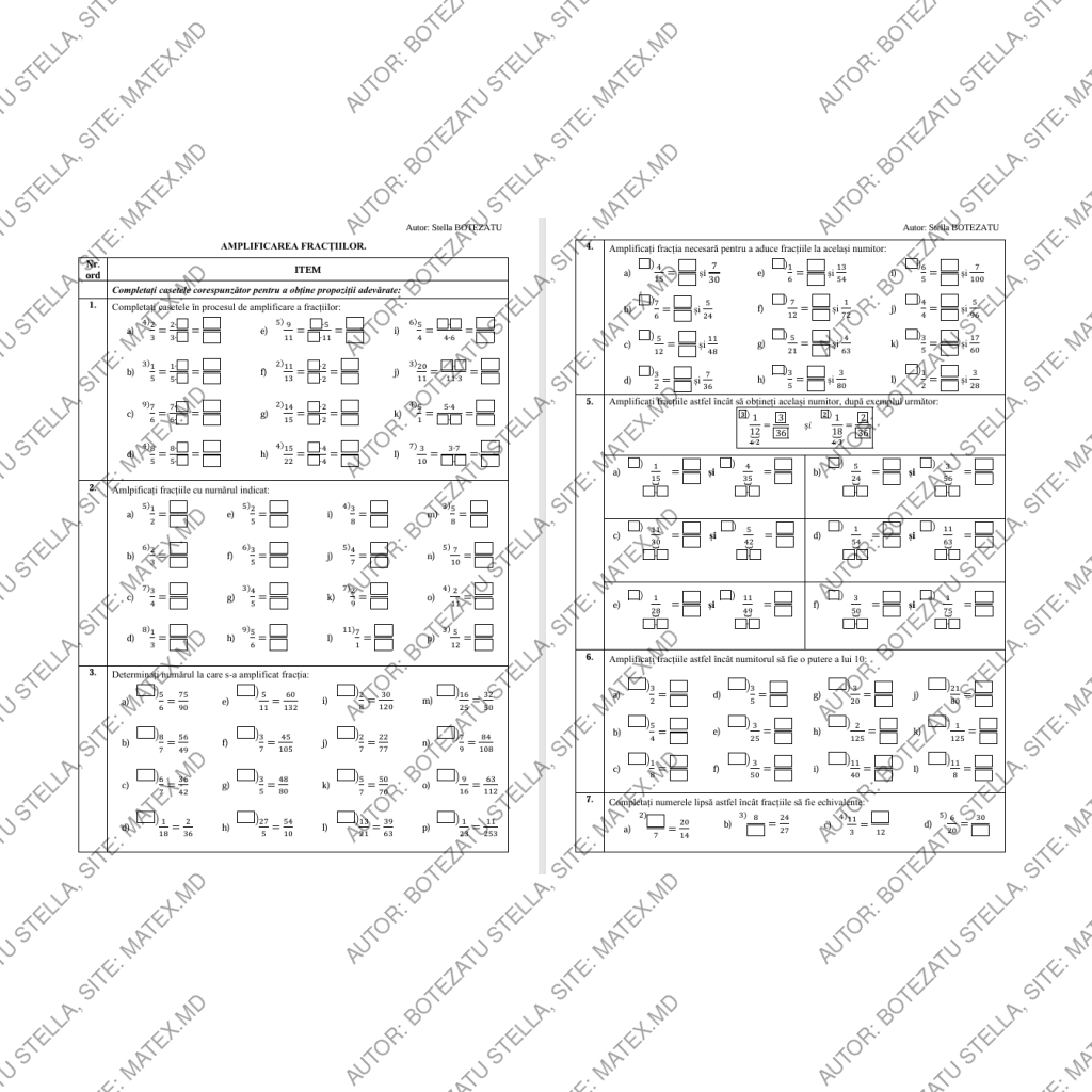 Amplificarea fracțiilor(Clasa 5)