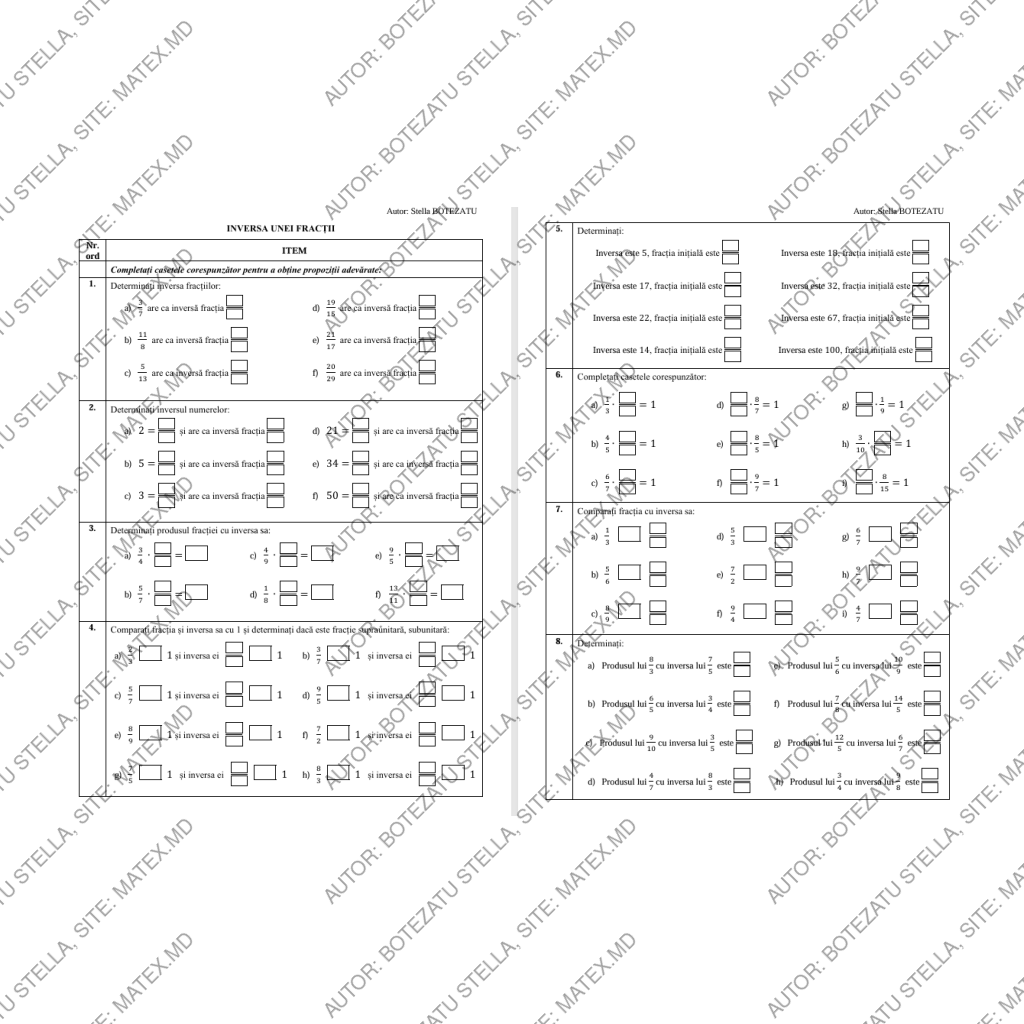 Inversa unei fracții(Clasa 5)