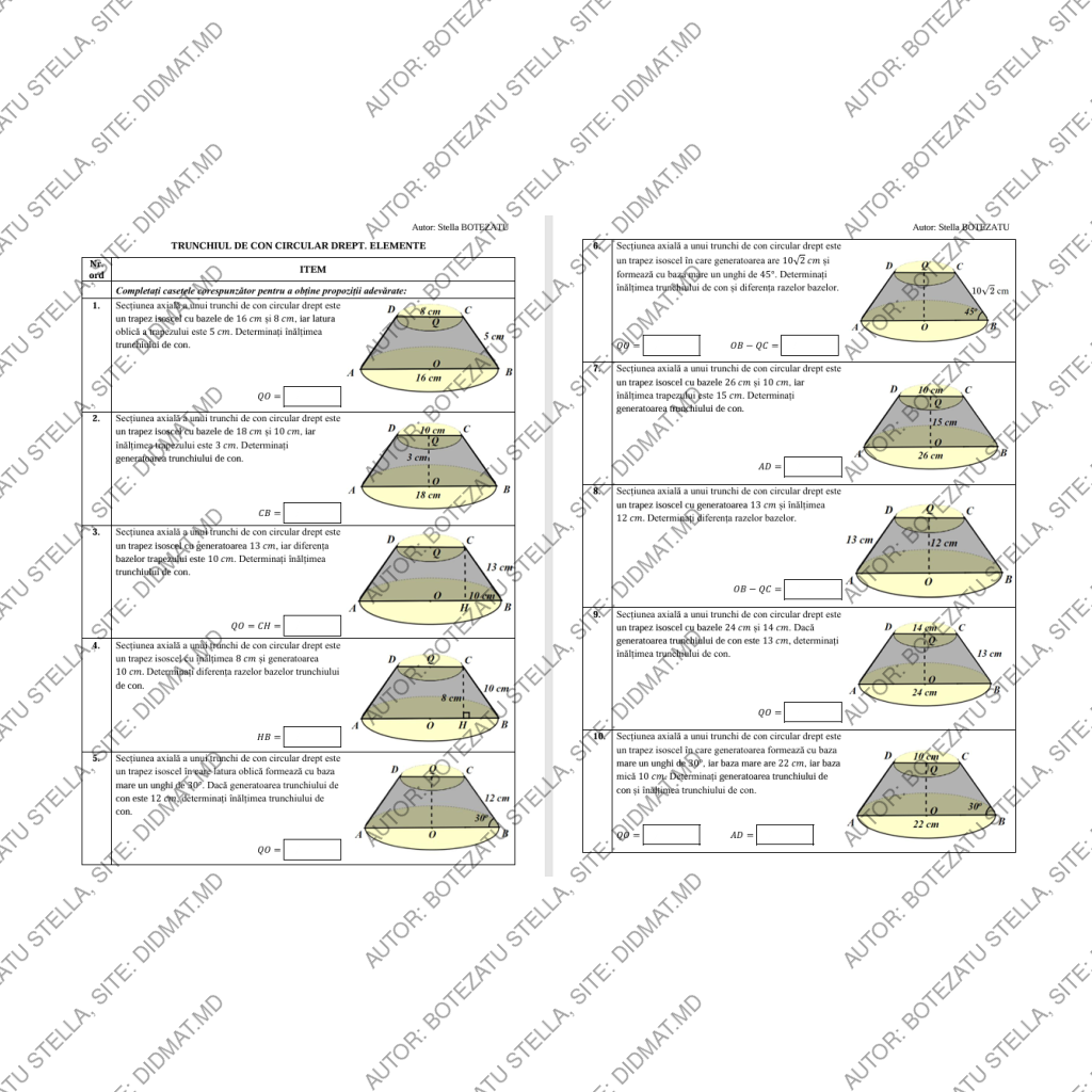 Trunchi de con(Clasa 9)